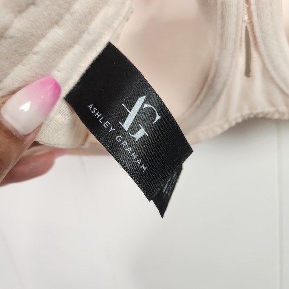 Ashley Graham Diva Demi Cup Underwire Bra Beige Lace Lightly Lined 38DDD 38F - Picture 8 of 10